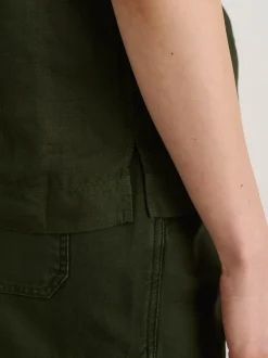 Sale Alex Mill Maddie Camp Shirt In Linen Pine Needle