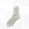 New Alex Mill Maria La Rosa One Ribbed Socks Milk