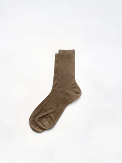 Outlet Alex Mill Maria La Rosa One Ribbed Socks Burnt Melange