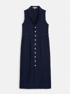 Fashion Alex Mill Mathilde Vest Dress In Linen Dark Navy