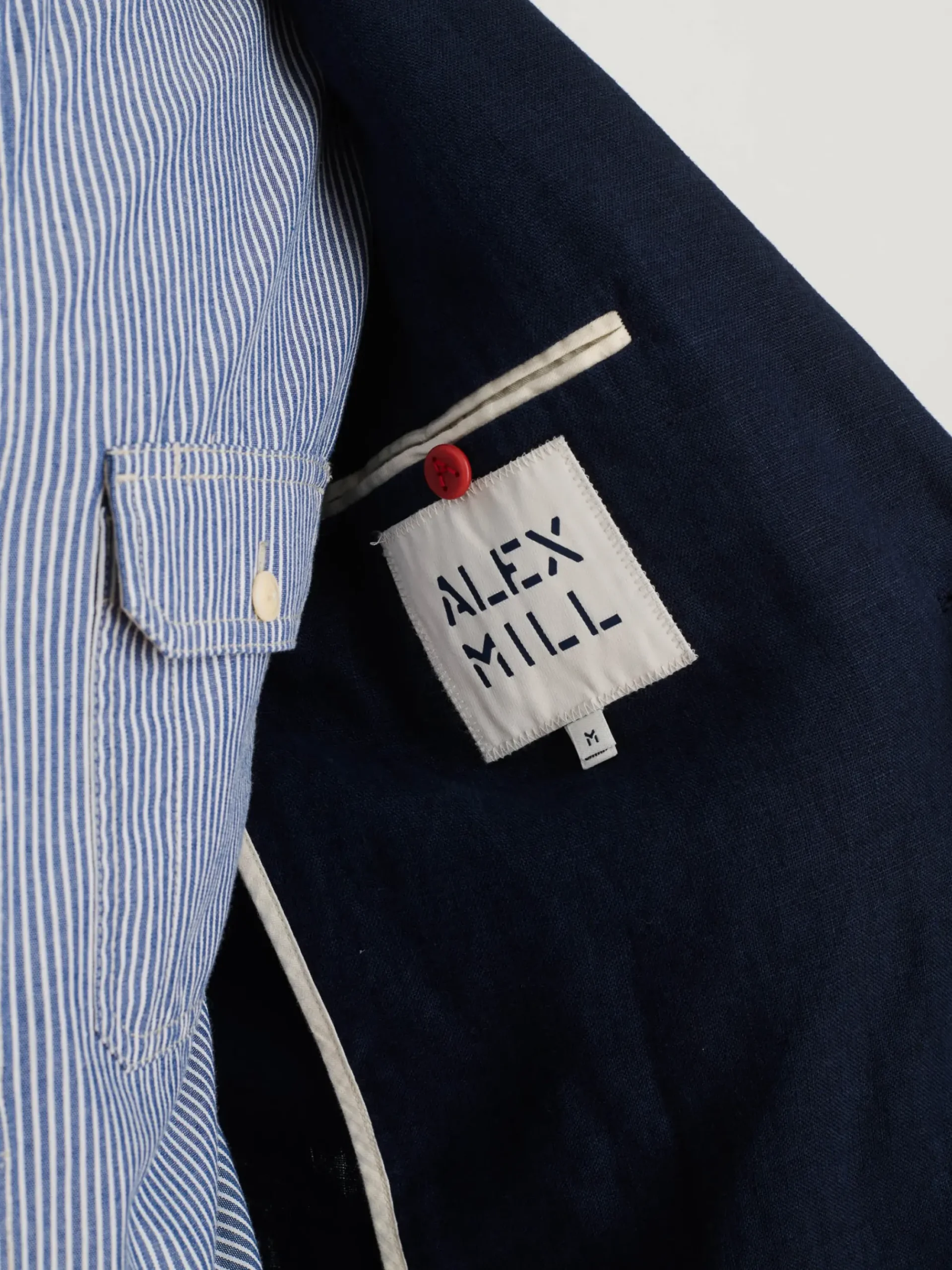 Sale Alex Mill Mercer Blazer In Linen Navy
