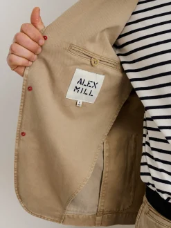 Online Alex Mill Mill Blazer In Vintage Wash Chino Faded Khaki