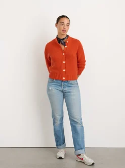 Clearance Alex Mill Nico Cardigan In Cotton Paprika
