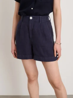 Outlet Alex Mill Pleated Pull On Shorts In Linen