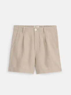 Hot Alex Mill Pleated Pull On Shorts In Flax