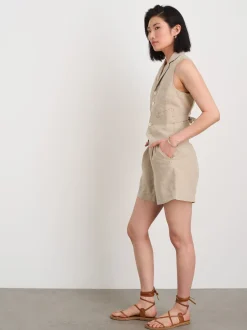 Hot Alex Mill Pleated Pull On Shorts In Flax