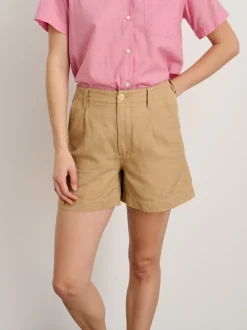 Fashion Alex Mill Pleated Shorts In Twill Vintage Khaki