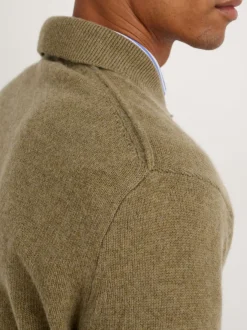 Fashion Alex Mill Polo Sweater In Washed Cashmere Heather Olive