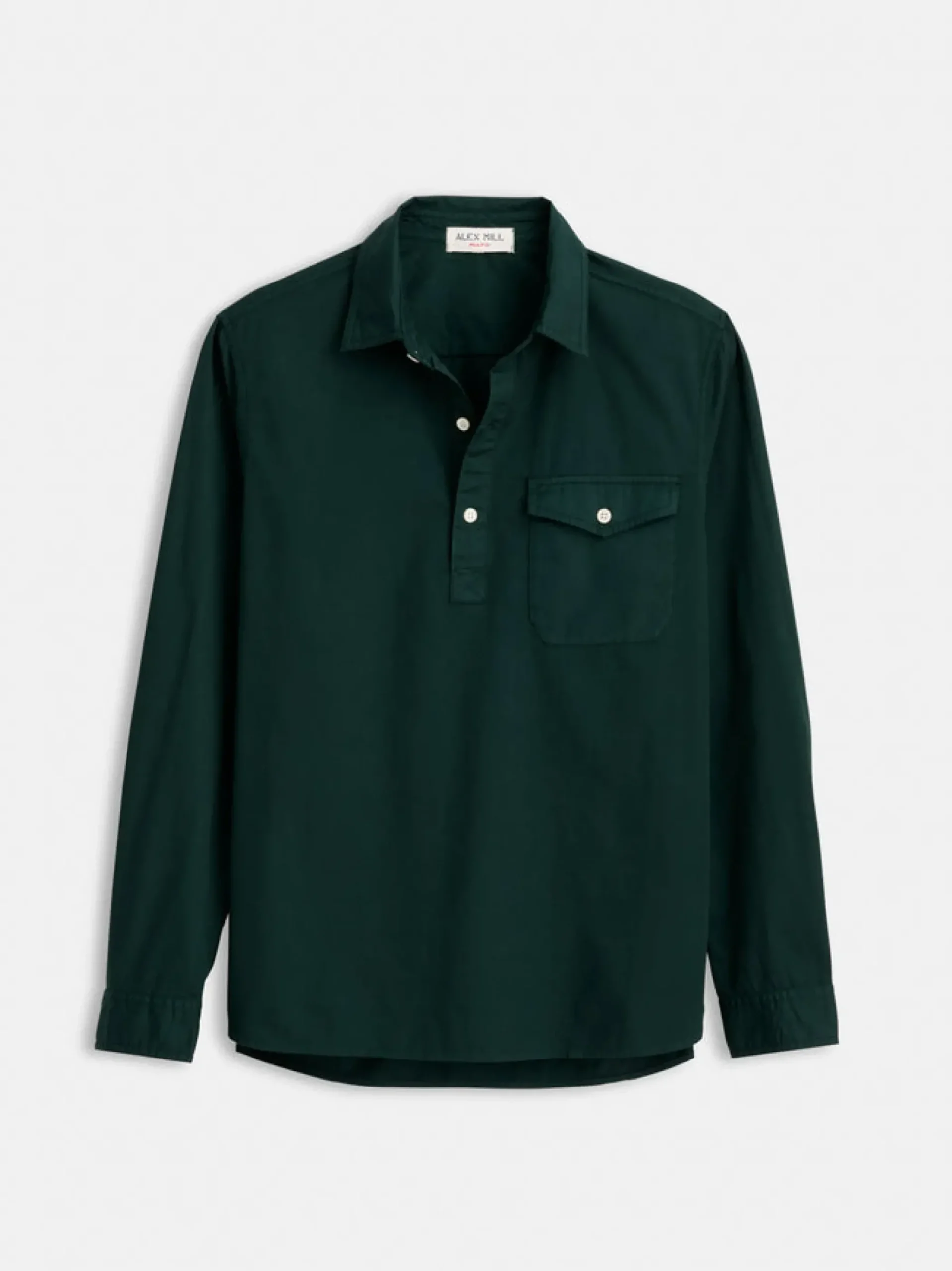 Best Alex Mill Popover Shirt In Cotton Twill Dark Spruce