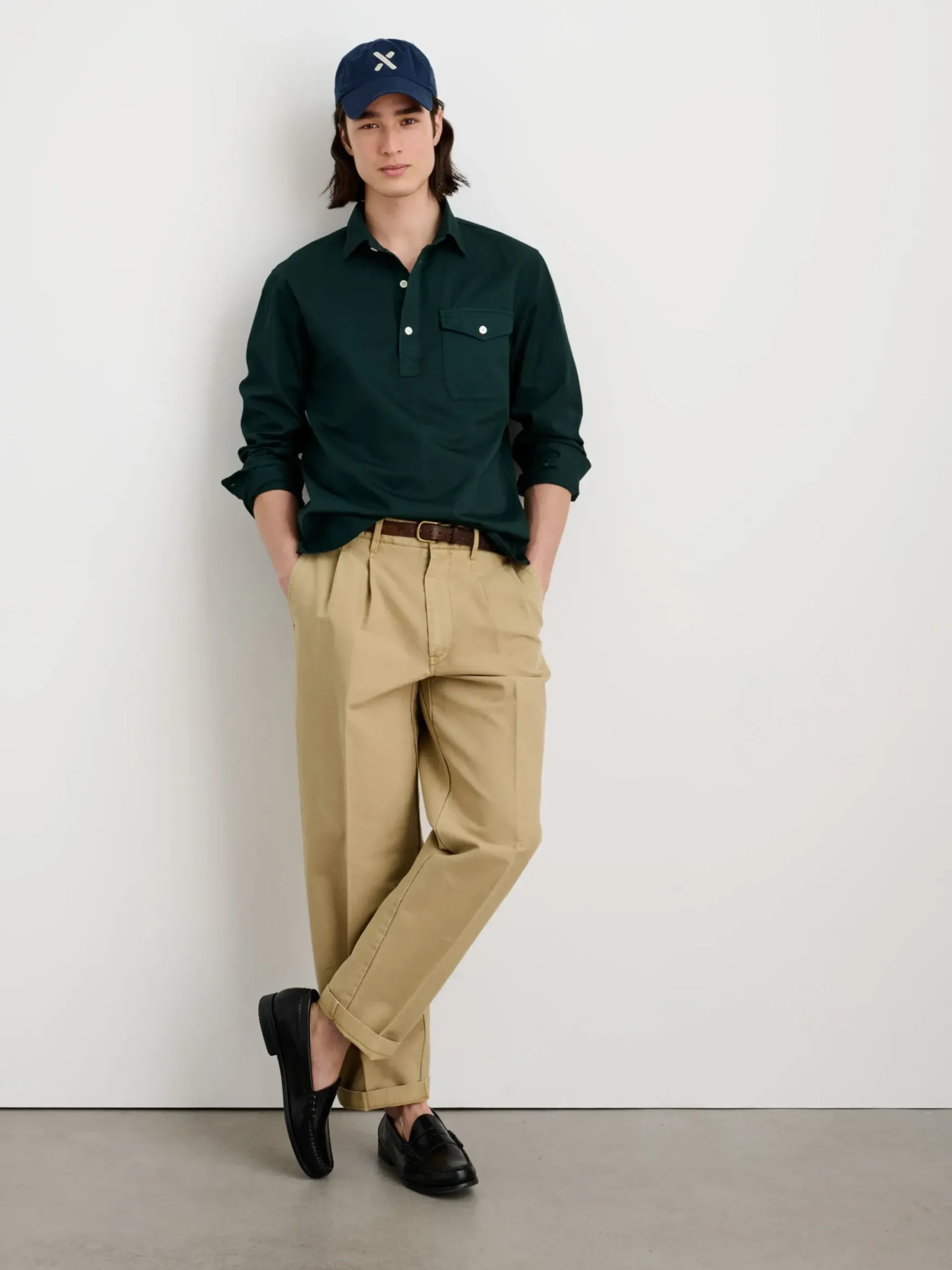 Best Alex Mill Popover Shirt In Cotton Twill Dark Spruce