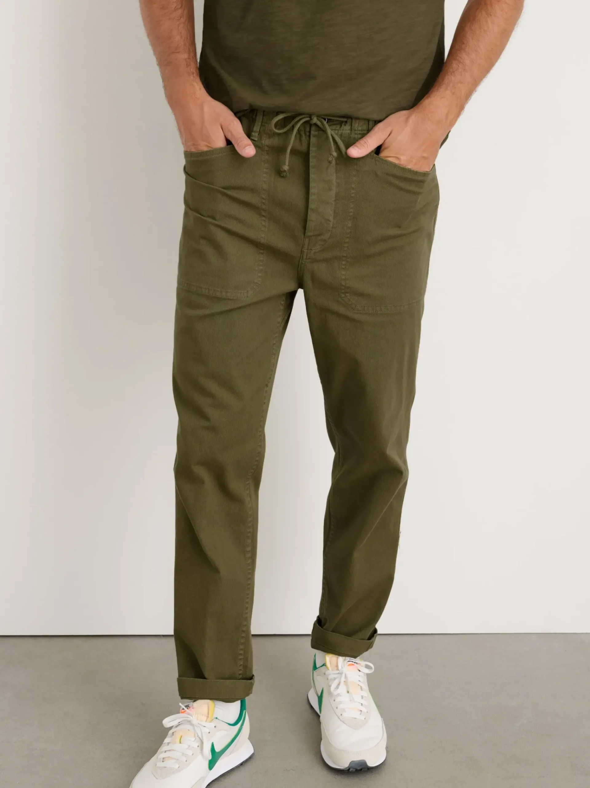 New Alex Mill Pull-On Button Fly Pant Olive