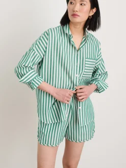 New Alex Mill Rework Standard Shirt In Bold Stripe Green/White