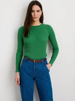 Outlet Alex Mill Ribbed Crewneck Sweater Moss