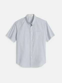 Hot Alex Mill Short Sleeve Mill Shirt In Stripe Fine Blue Stripe