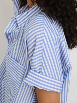 Outlet Alex Mill Short Sleeve Standard Shirtdress French Blue/White