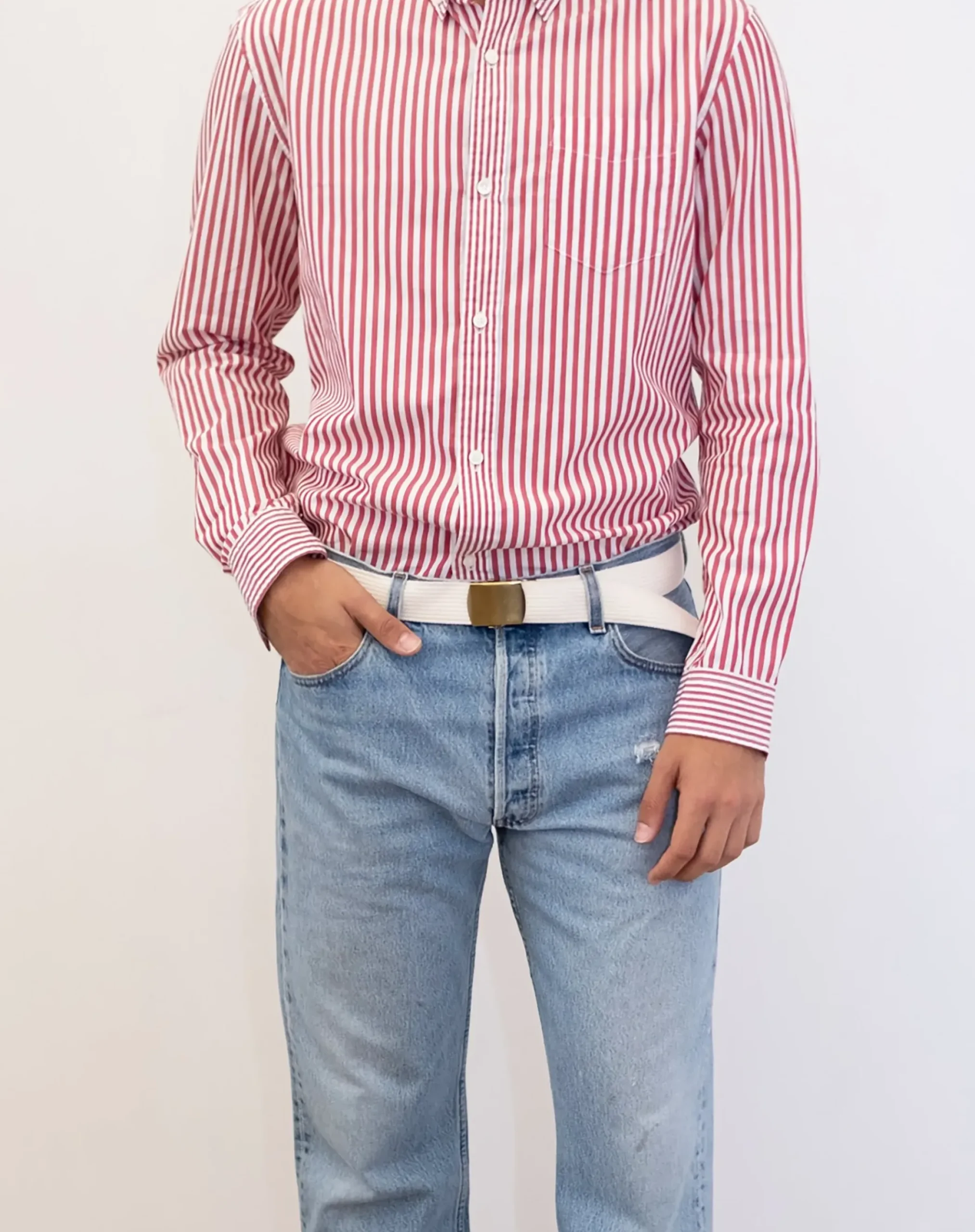 Hot Alex Mill Solid Web Belt Natural