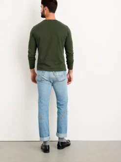 Discount Alex Mill Standard Long Sleeve T-Shirt In Slub Cotton Deep Forest