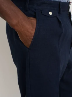 Clearance Alex Mill Standard Pleated Pant In Linen Navy