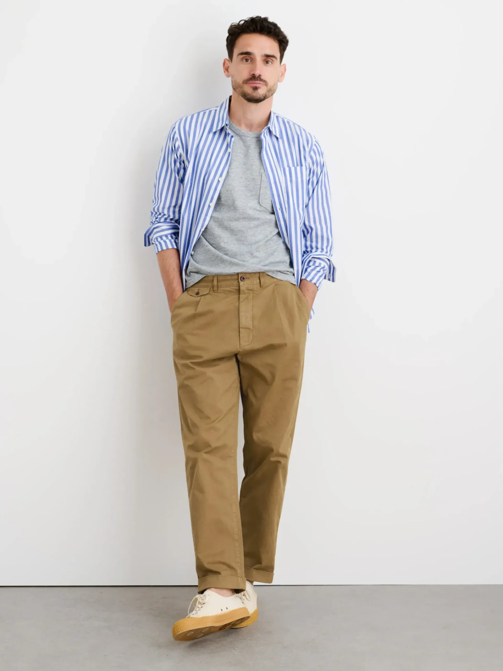 Hot Alex Mill Standard Pleated Pant In Chino (Long Inseam) Dark Khaki