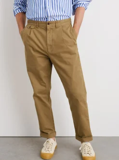Hot Alex Mill Standard Pleated Pant In Chino (Long Inseam) Dark Khaki