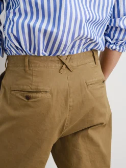 Hot Alex Mill Standard Pleated Pant In Chino (Long Inseam) Dark Khaki