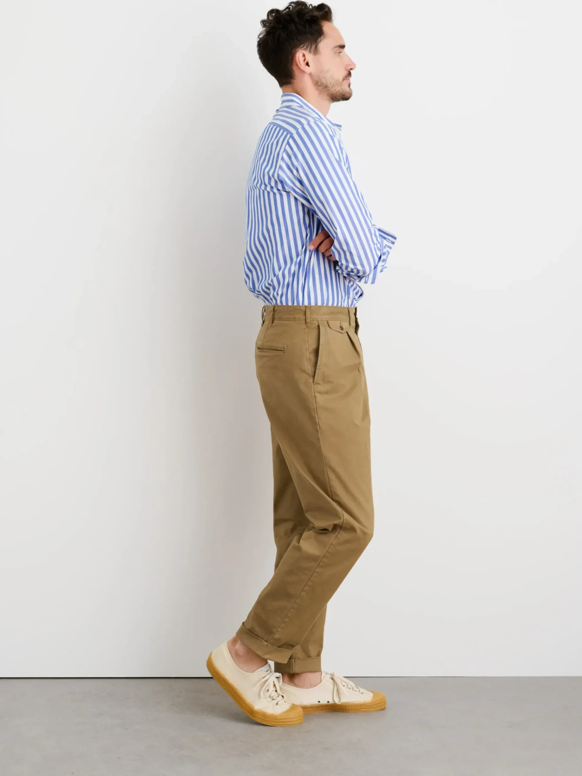 Hot Alex Mill Standard Pleated Pant In Chino (Long Inseam) Dark Khaki