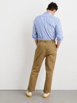 Hot Alex Mill Standard Pleated Pant In Chino (Long Inseam) Dark Khaki