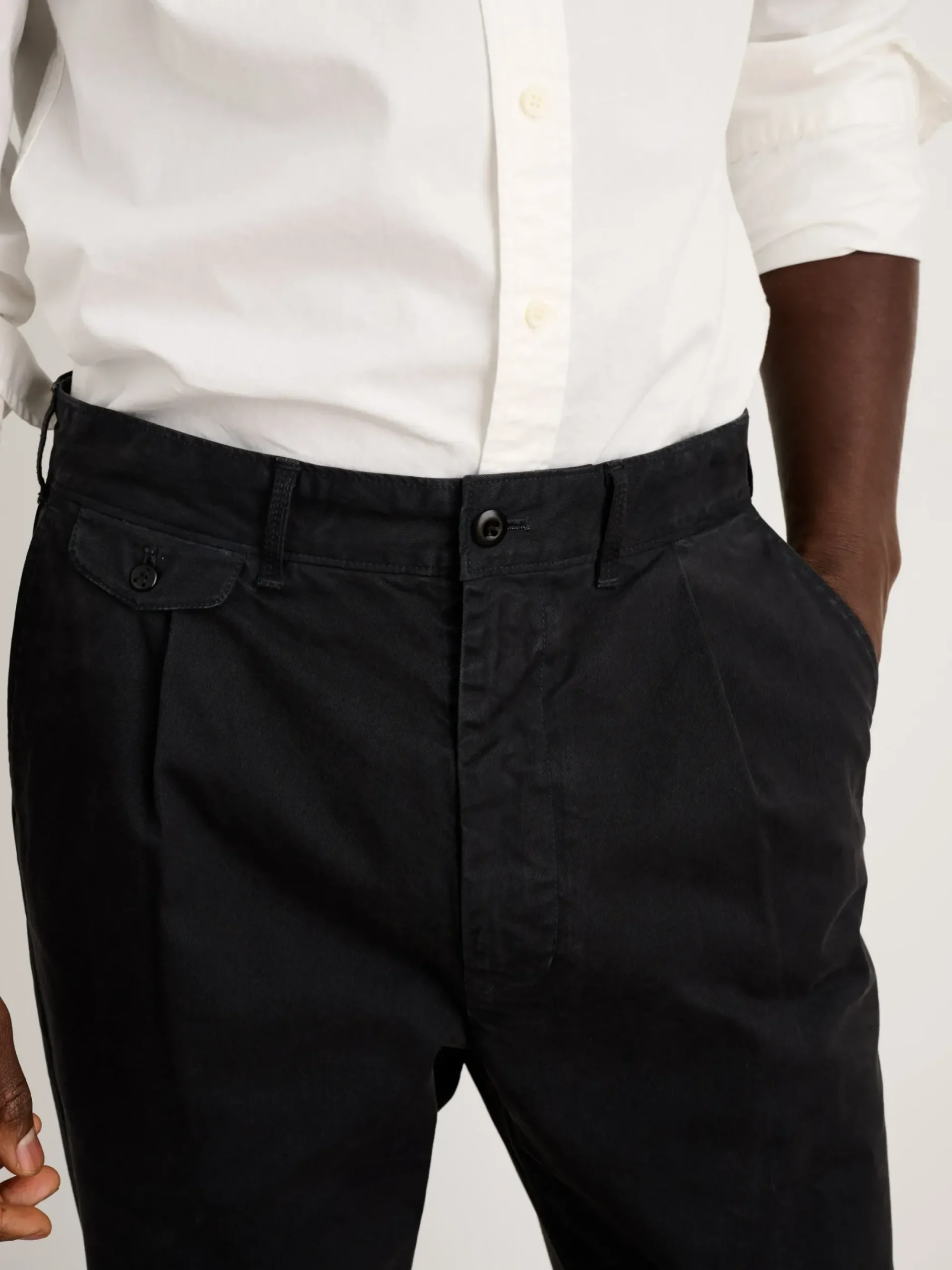 Hot Alex Mill Standard Pleated Pant In Chino (Long Inseam) Black