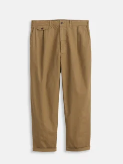 Clearance Alex Mill Standard Pleated Pant In Chino Dark Khaki