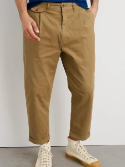 Clearance Alex Mill Standard Pleated Pant In Chino Dark Khaki