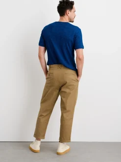Clearance Alex Mill Standard Pleated Pant In Chino Dark Khaki