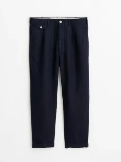 Hot Alex Mill Standard Pleated Pant In Linen Navy