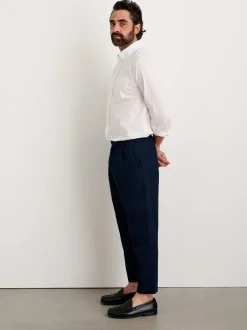 Best Alex Mill Standard Pleated Pant In Cotton Linen Dark Navy