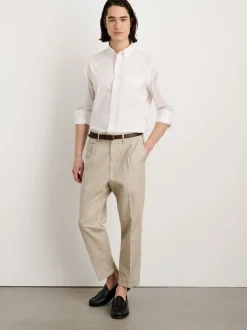 New Alex Mill Standard Pleated Pant In Cotton Linen Silver Cloud