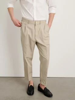 New Alex Mill Standard Pleated Pant In Cotton Linen Silver Cloud