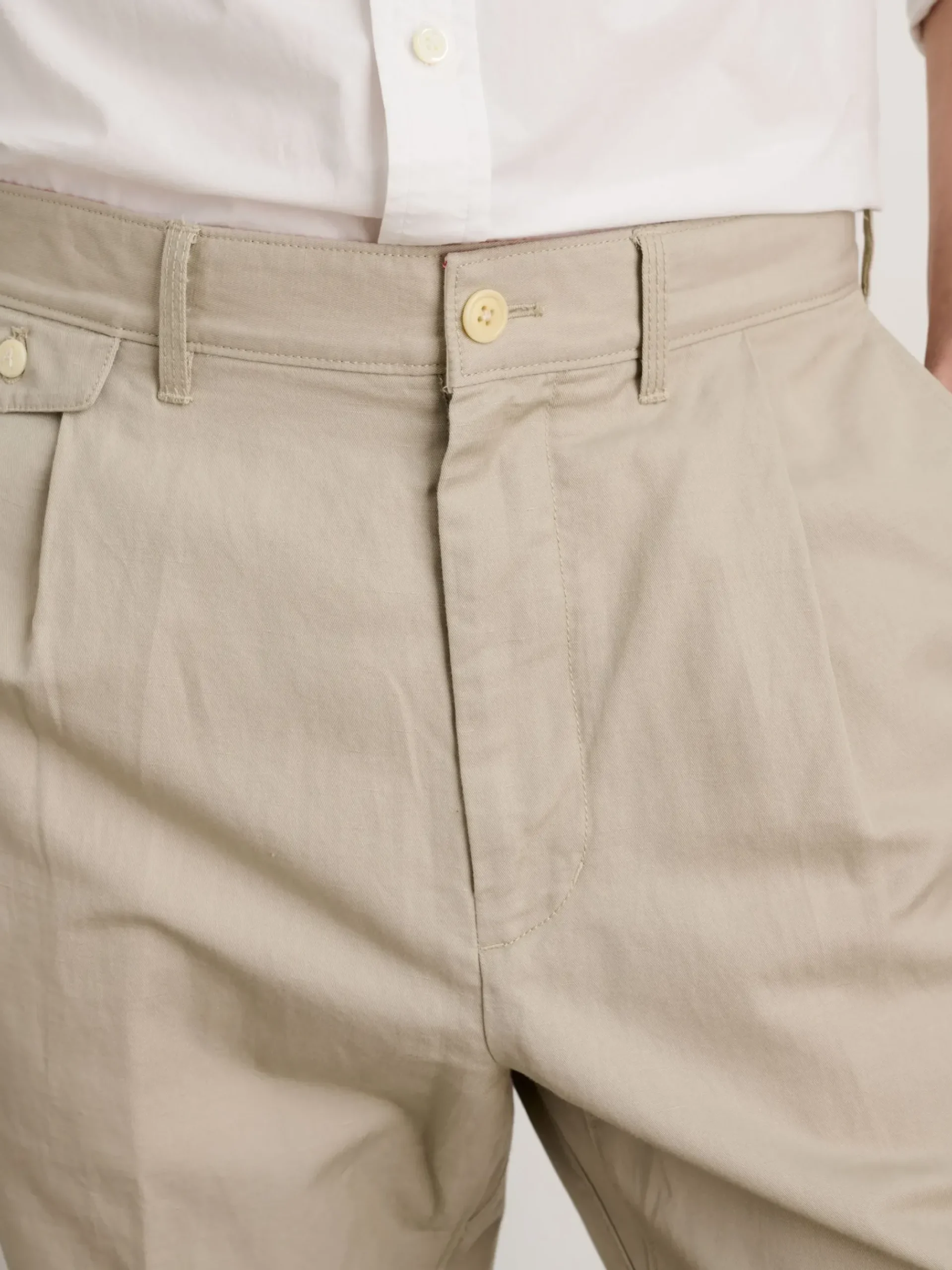 New Alex Mill Standard Pleated Pant In Cotton Linen Silver Cloud