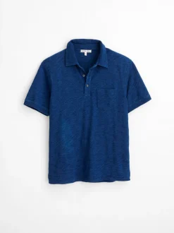 Online Alex Mill Standard Polo In Indigo Slub Cotton Dark Indigo