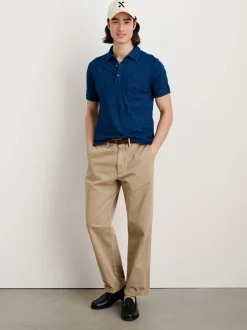 Online Alex Mill Standard Polo In Indigo Slub Cotton Dark Indigo
