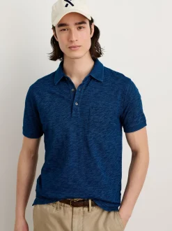 Online Alex Mill Standard Polo In Indigo Slub Cotton Dark Indigo