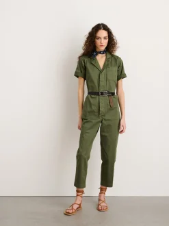 Outlet Alex Mill Standard Short Sleeve Jumpsuit Faded Olive