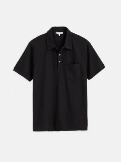 Clearance Alex Mill Standard Slub Cotton Polo Black