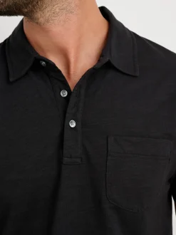 Clearance Alex Mill Standard Slub Cotton Polo Black