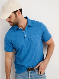 Outlet Alex Mill Standard Slub Cotton Polo Aegean Blue