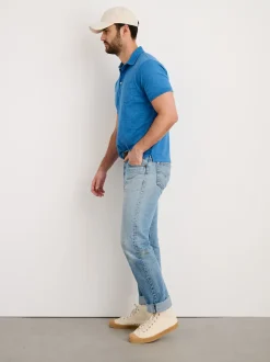 Outlet Alex Mill Standard Slub Cotton Polo Aegean Blue