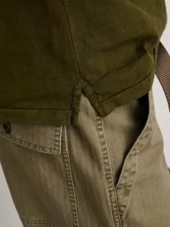New Alex Mill Standard Slub Cotton Polo Deep Olive