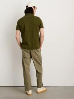 New Alex Mill Standard Slub Cotton Polo Deep Olive