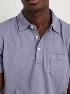 Online Alex Mill Standard Slub Cotton Polo Ceil Blue