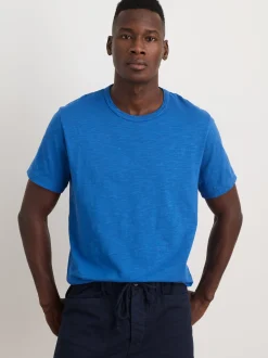Fashion Alex Mill Standard T Shirt In Slub Cotton Washed Cobalt