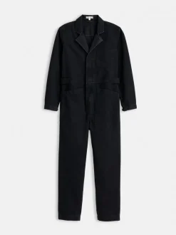 Clearance Alex Mill Standard Zip Jumpsuit In Herringbone Washed Black
