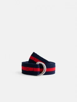 Online Alex Mill Stripe Web Belt Navy/Red